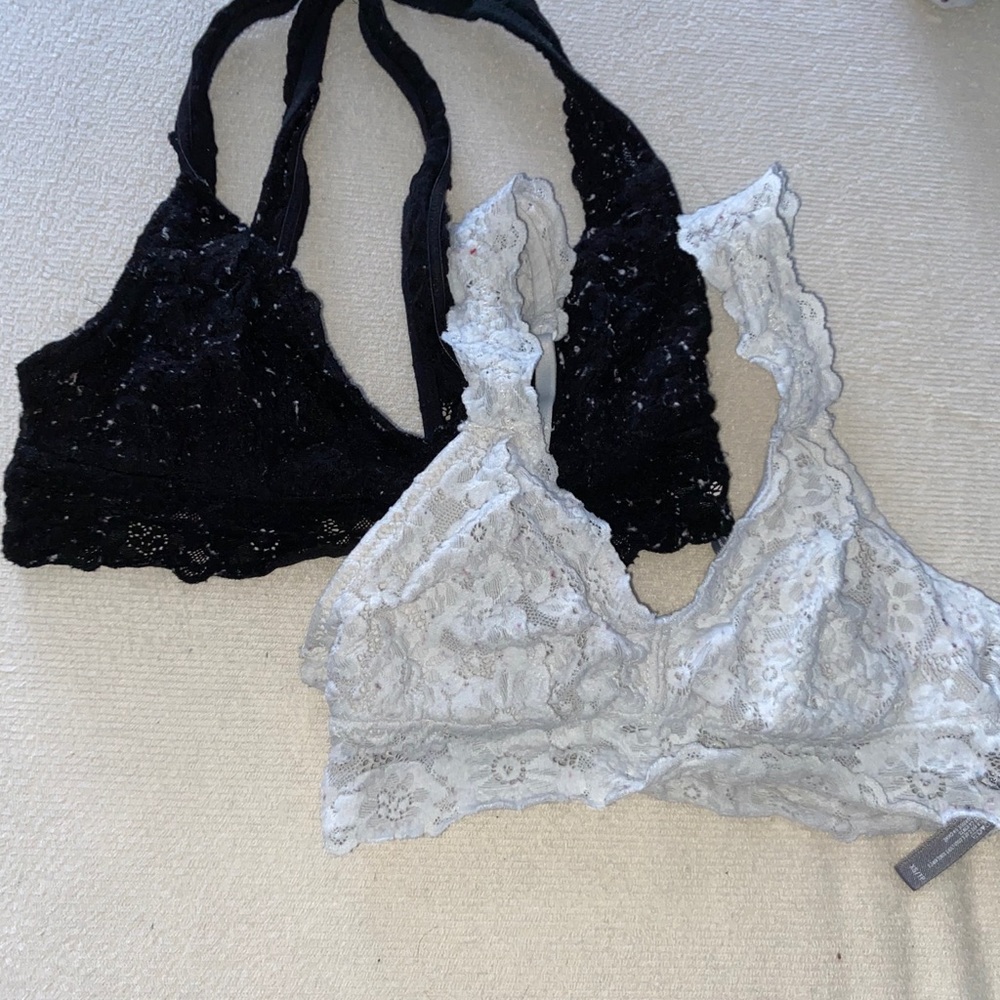 Black and white aerie bralettes